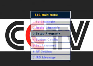 CCTV Receiver Pictures Setup Menu